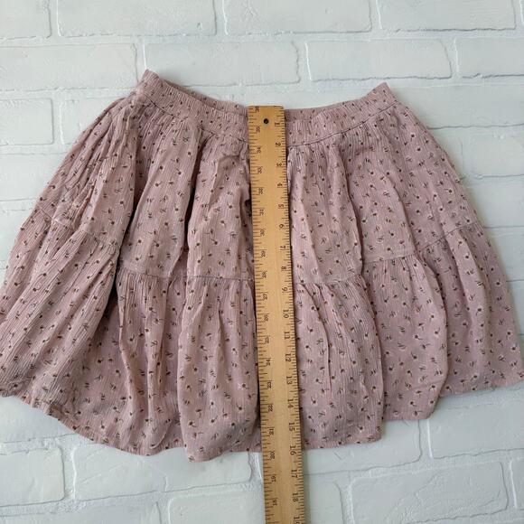 American Eagle Women's Pink Cottage Floral Print Lined Pull on Mini Skirt -sz S - Picture 3 of 5